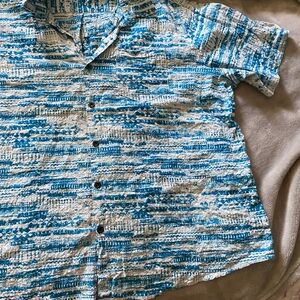 Vatpave Blue Patterned Men's Shirt size XXL